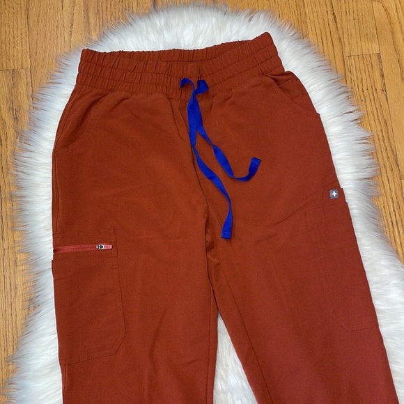 Figs Fall Orange Yola Scrub Pants - Picture 3 of 5